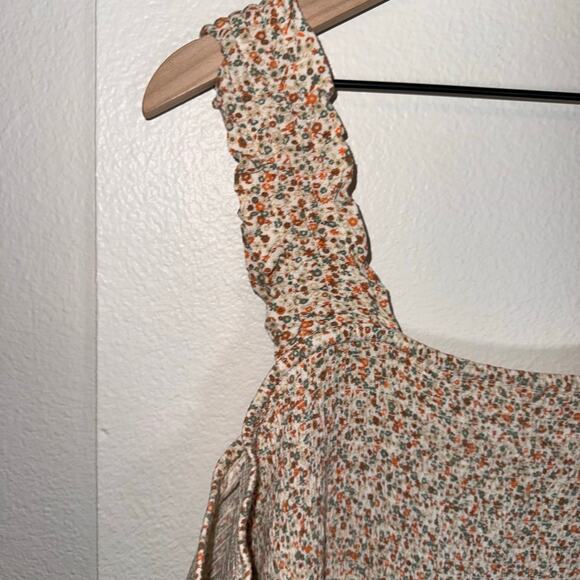 AERIE Aerie Floral Sleeveless Smocked Midi lightweight spring Easter dress XXL - Picture 4 of 7